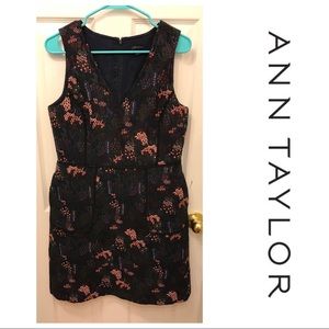 Ann Taylor Floral Brocade Cocktail Dress Size 10